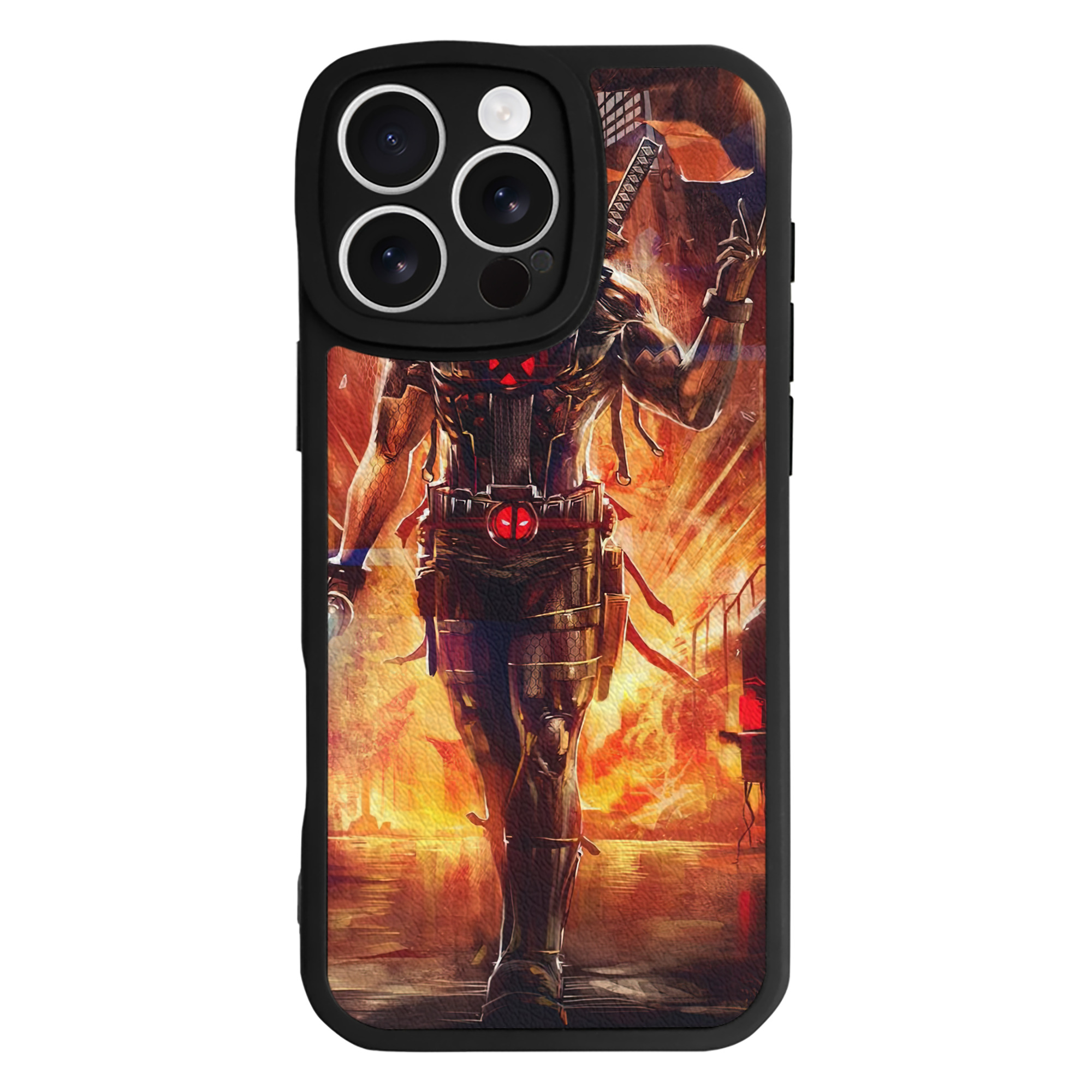 （画像用） Deadpool デッドプール 【iPhone 16シリーズ対応】シリコンスマホケース（レザー調） 材質：シリコン
